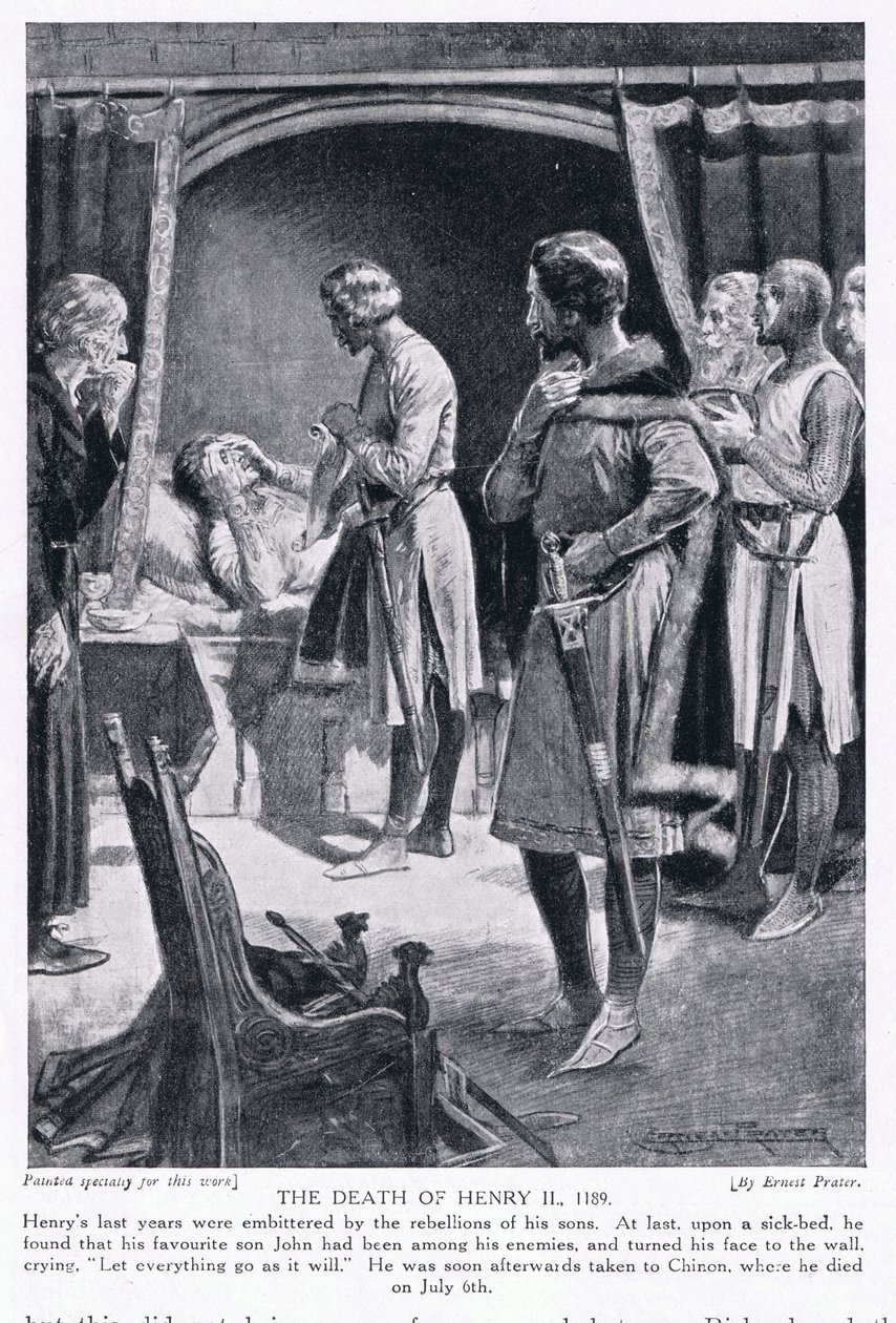 The Death of Henry II, AD 1189 by Ernest Prater