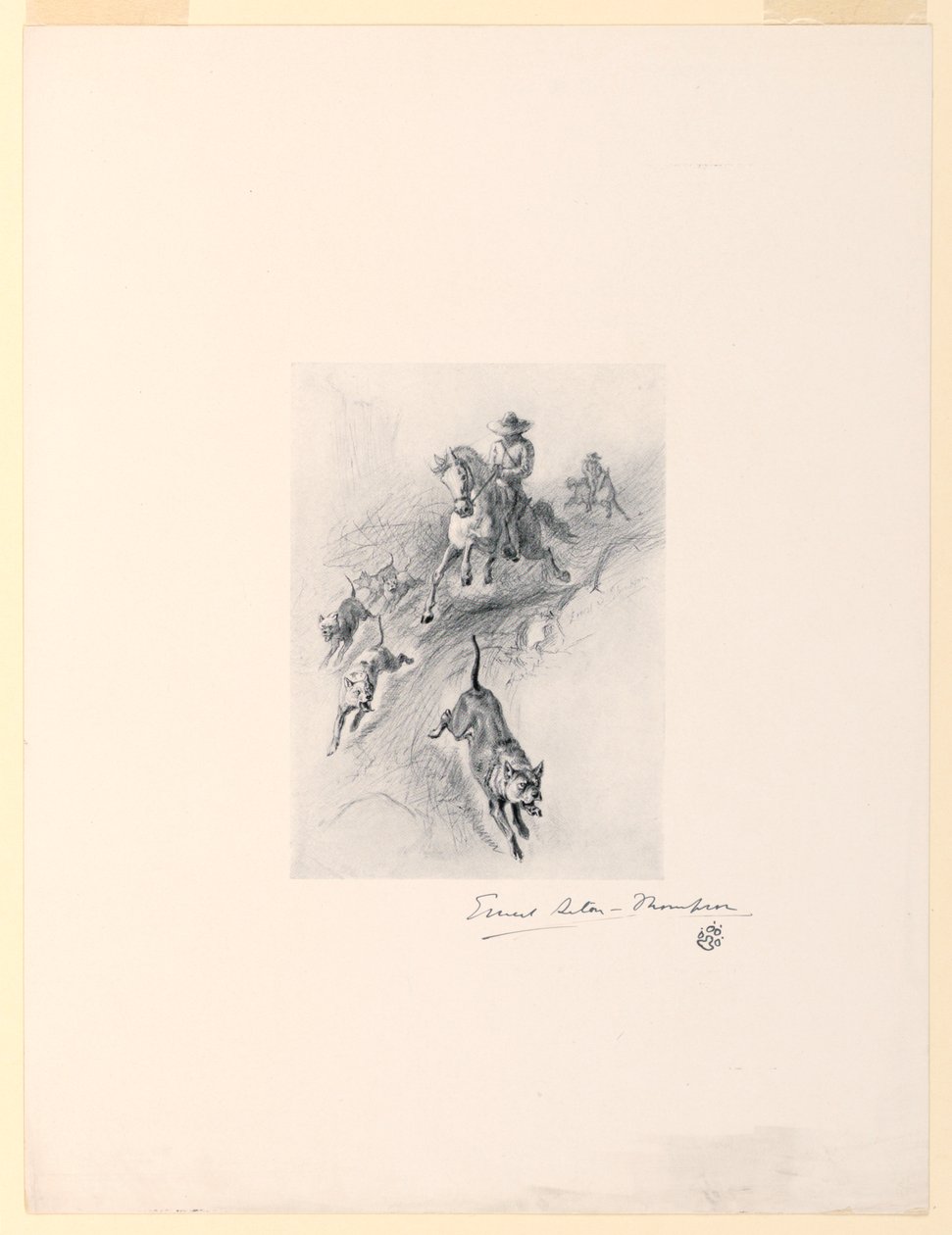 Tannery, with His Dogs, Came Galloping Up the Canyon by Ernest Thompson Seton
