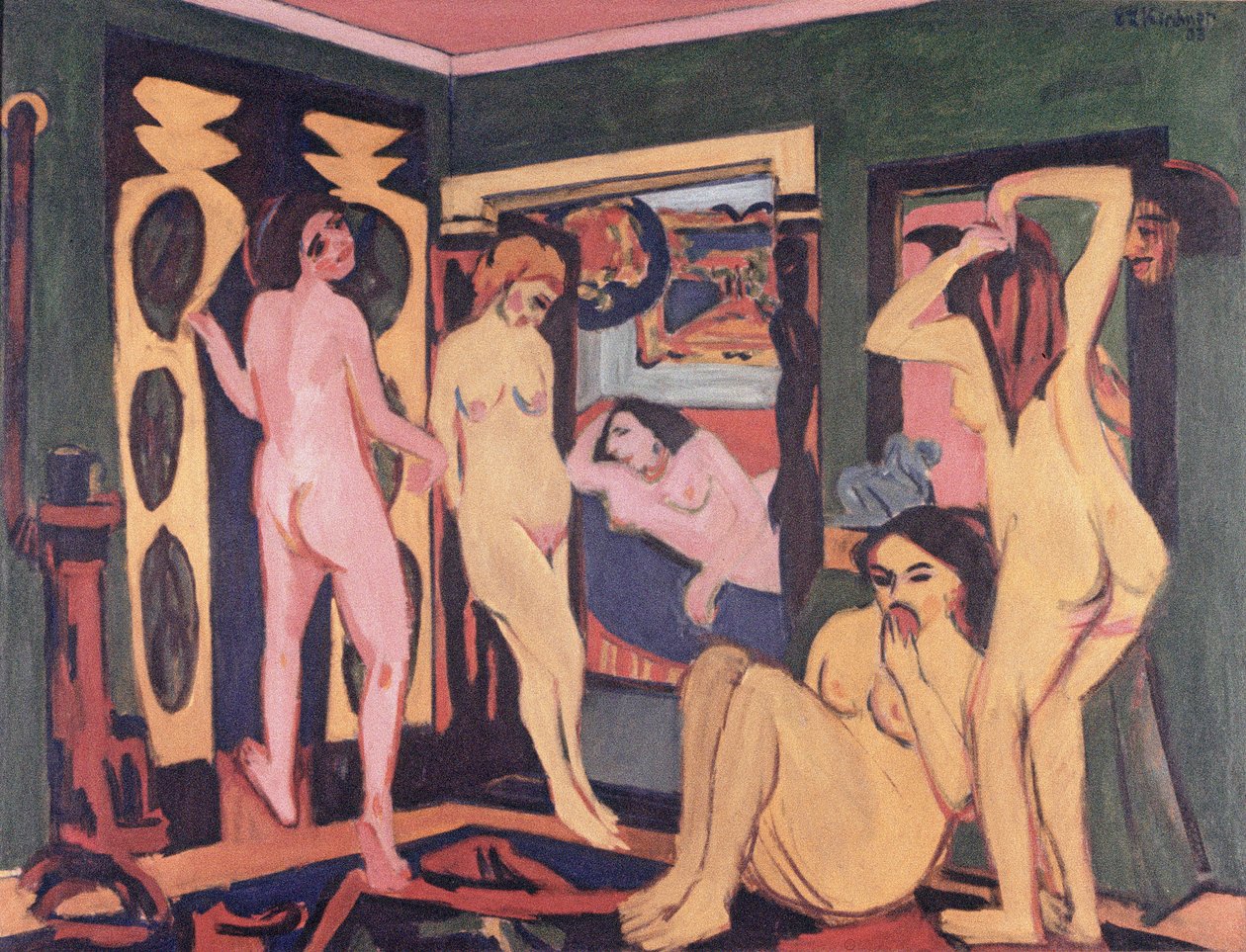 Bathers in a Room by Ernst Ludwig Kirchner