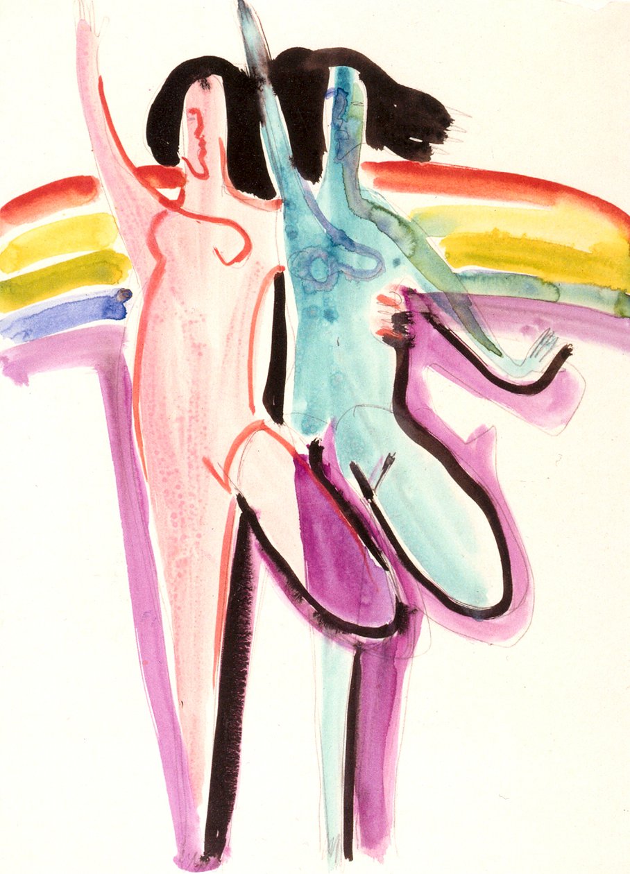 Design for the Festival Hall in Essen, Two Dancers by Ernst Ludwig Kirchner