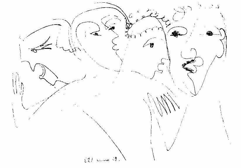 Excited Heads by Ernst Ludwig Kirchner