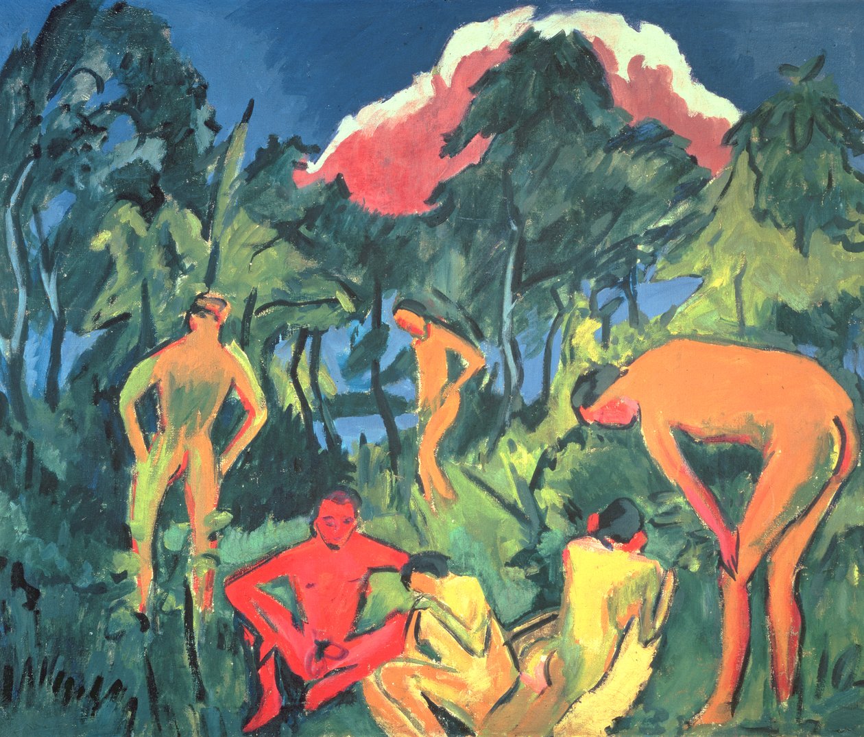Nudes in the Sun, Moritzburg by Ernst Ludwig Kirchner