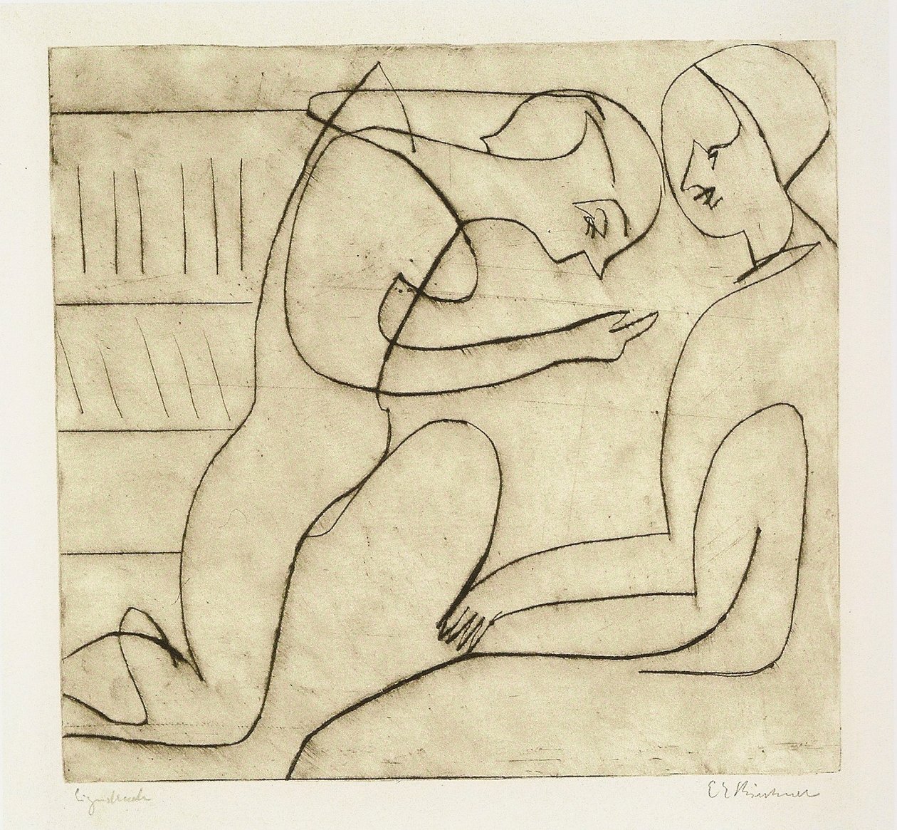 Couple in the Library by Ernst Ludwig Kirchner