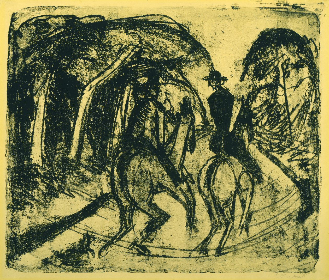 Reiter im Grunewald, 1914 by Ernst Ludwig Kirchner