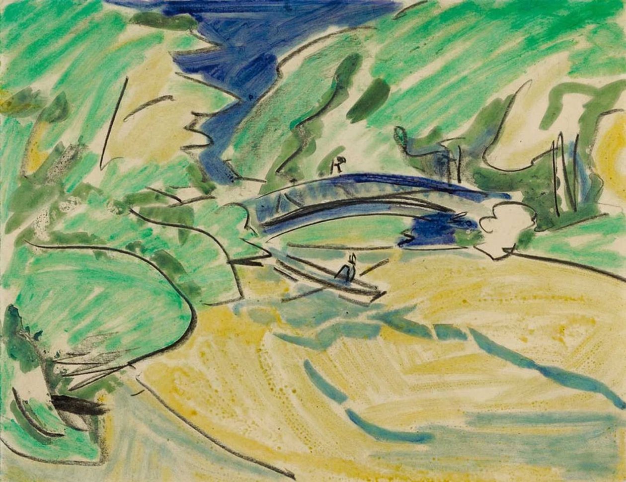 Rowboat Under the Bridge by Ernst Ludwig Kirchner