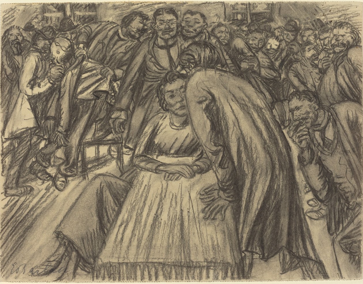 The Couple in the Crowd by Ernst Barlach