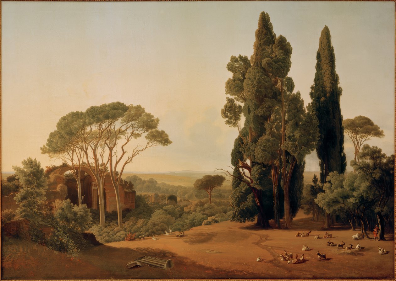 The Villa Hadriana near Tivoli by Ernst Christian Frederik Petzholdt