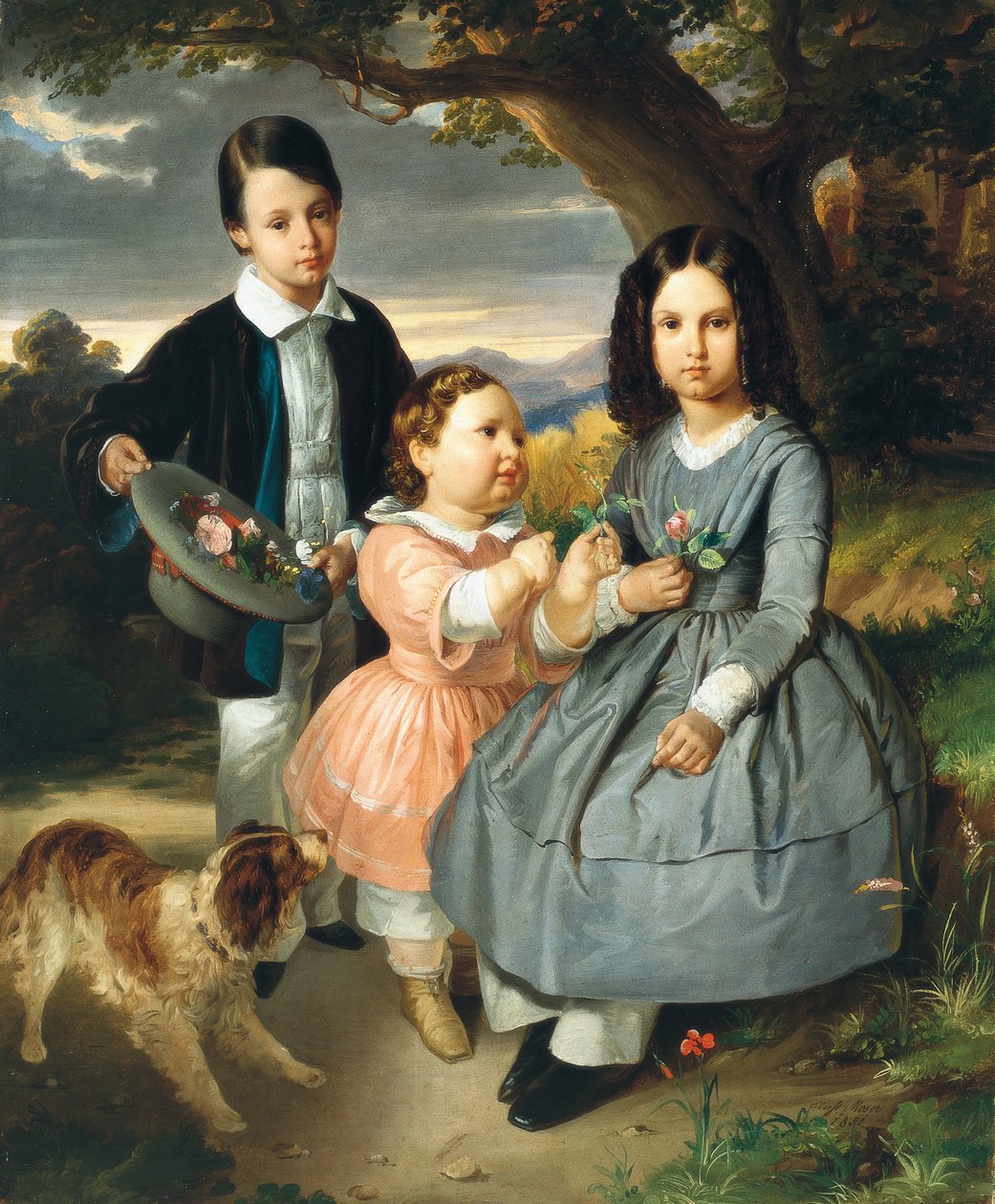 Children group portrait, by Ernst Christian Moser (1815-1867) by Ernst Christian Moser