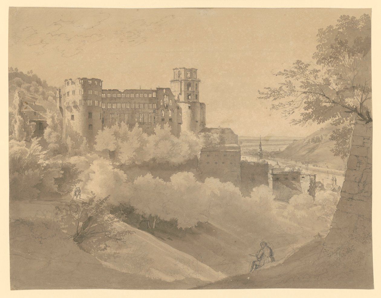 Heidelberg. View of the Castle by Ernst Fries