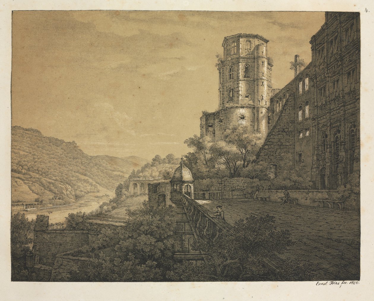 Six Views of Heidelberg Castle: Yard, at the Entrance by Ernst Fries