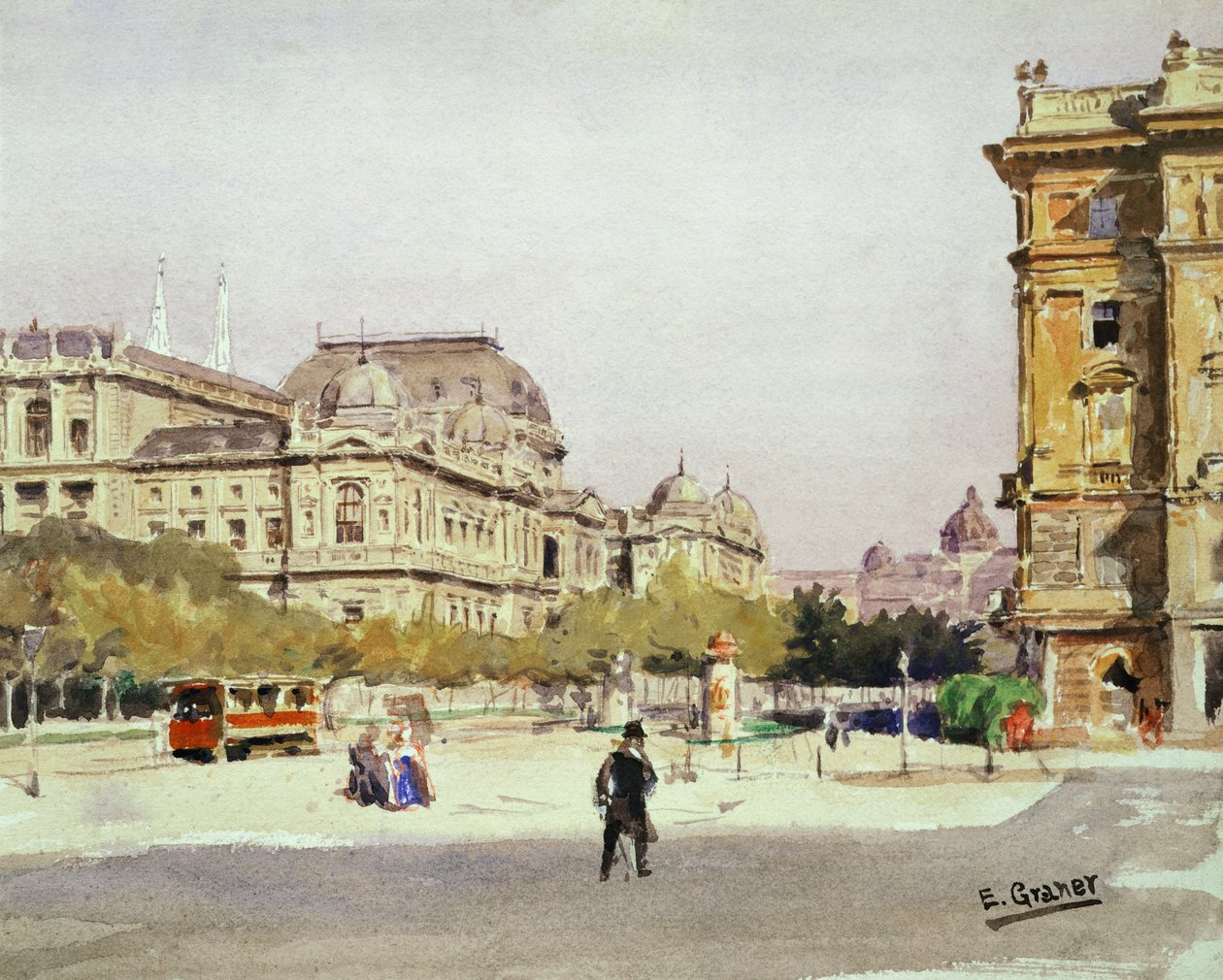 Ring and Opera House in Vienna by Ernst Graner