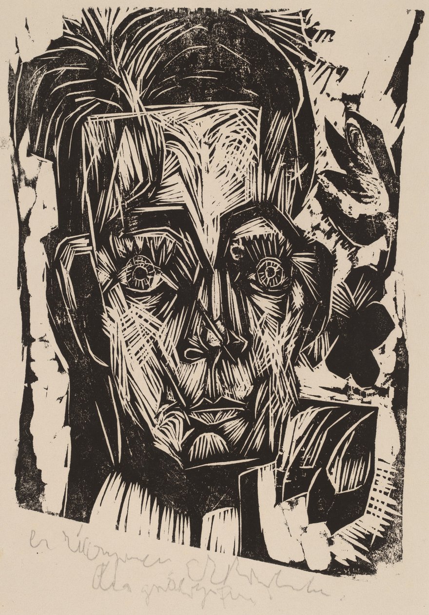 Head of Dr. Robert Binswanger the Student by Ernst Ludwig Kirchner