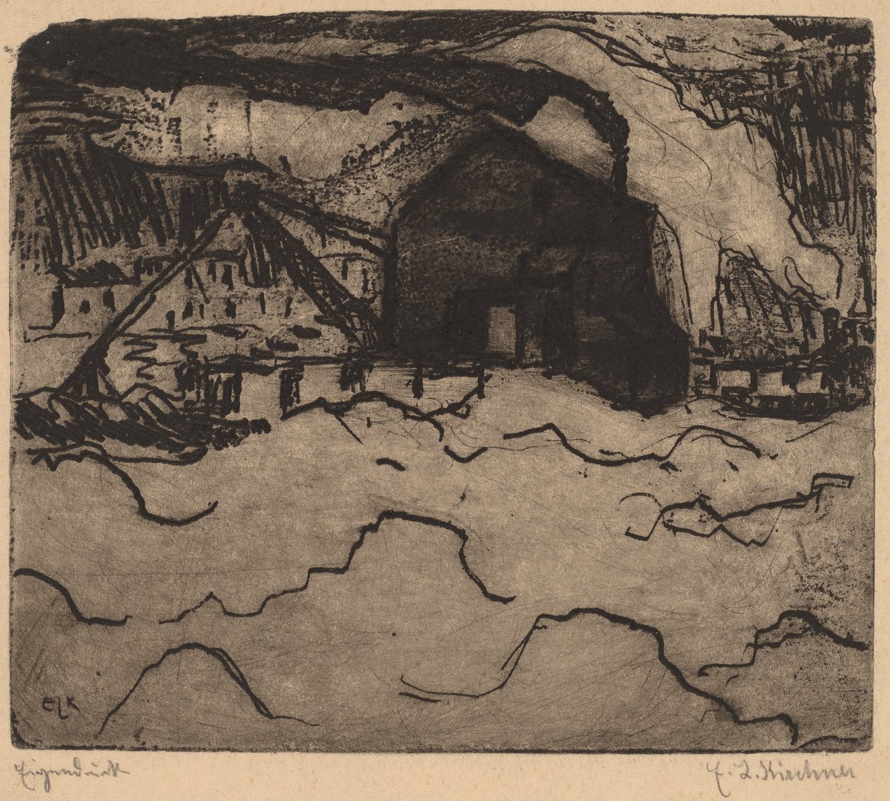 Sand Dredgers on the Elbe by Ernst Ludwig Kirchner