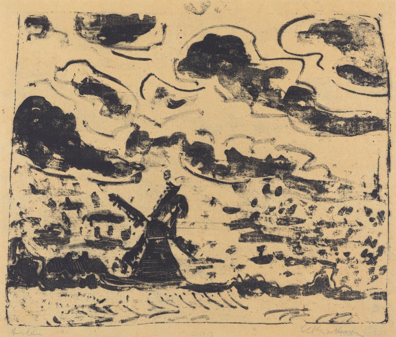 Windmill near Burg on Fehmarn, 1908 by Ernst Ludwig Kirchner