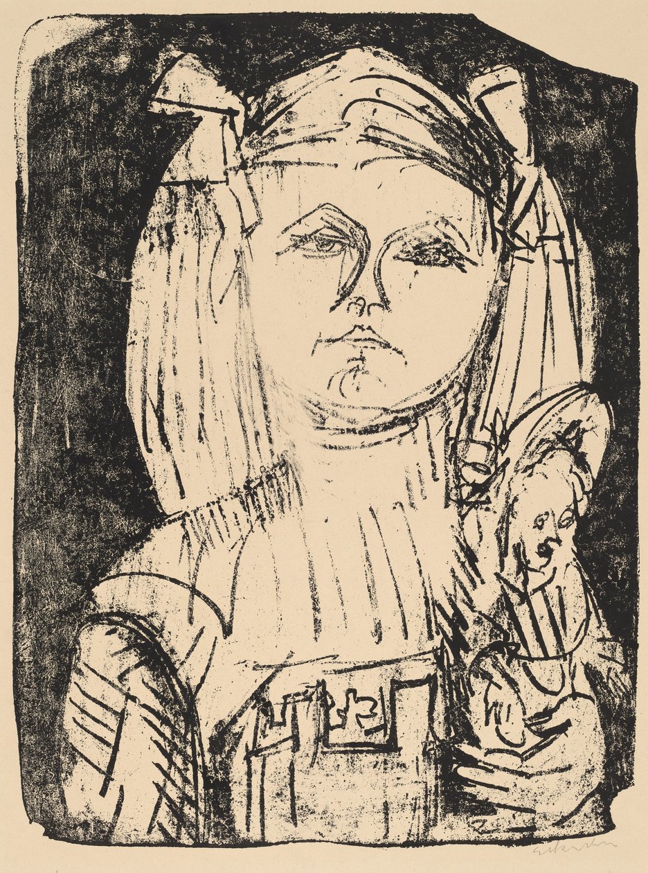 Young Girl with Doll, 1916 by Ernst Ludwig Kirchner