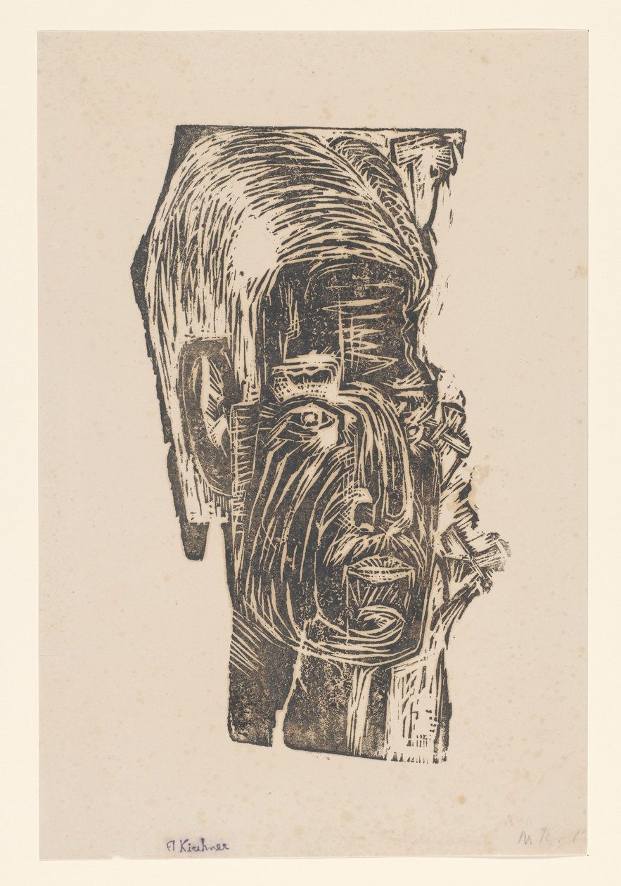 Portrait of an Unknown Man by Ernst Ludwig Kirchner (signed by artist)
