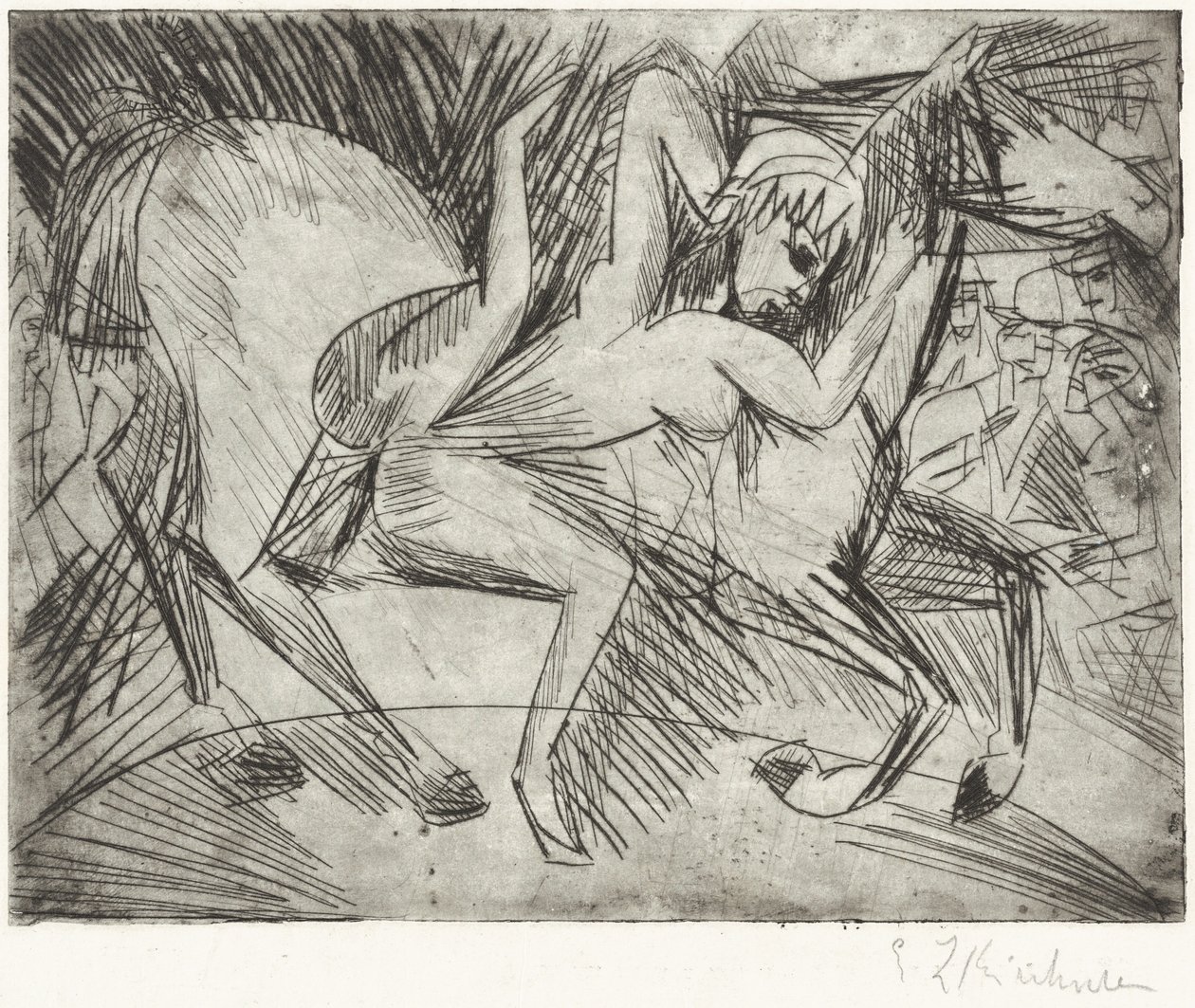 Acrobat on a Horse by Ernst Ludwig Kirchner