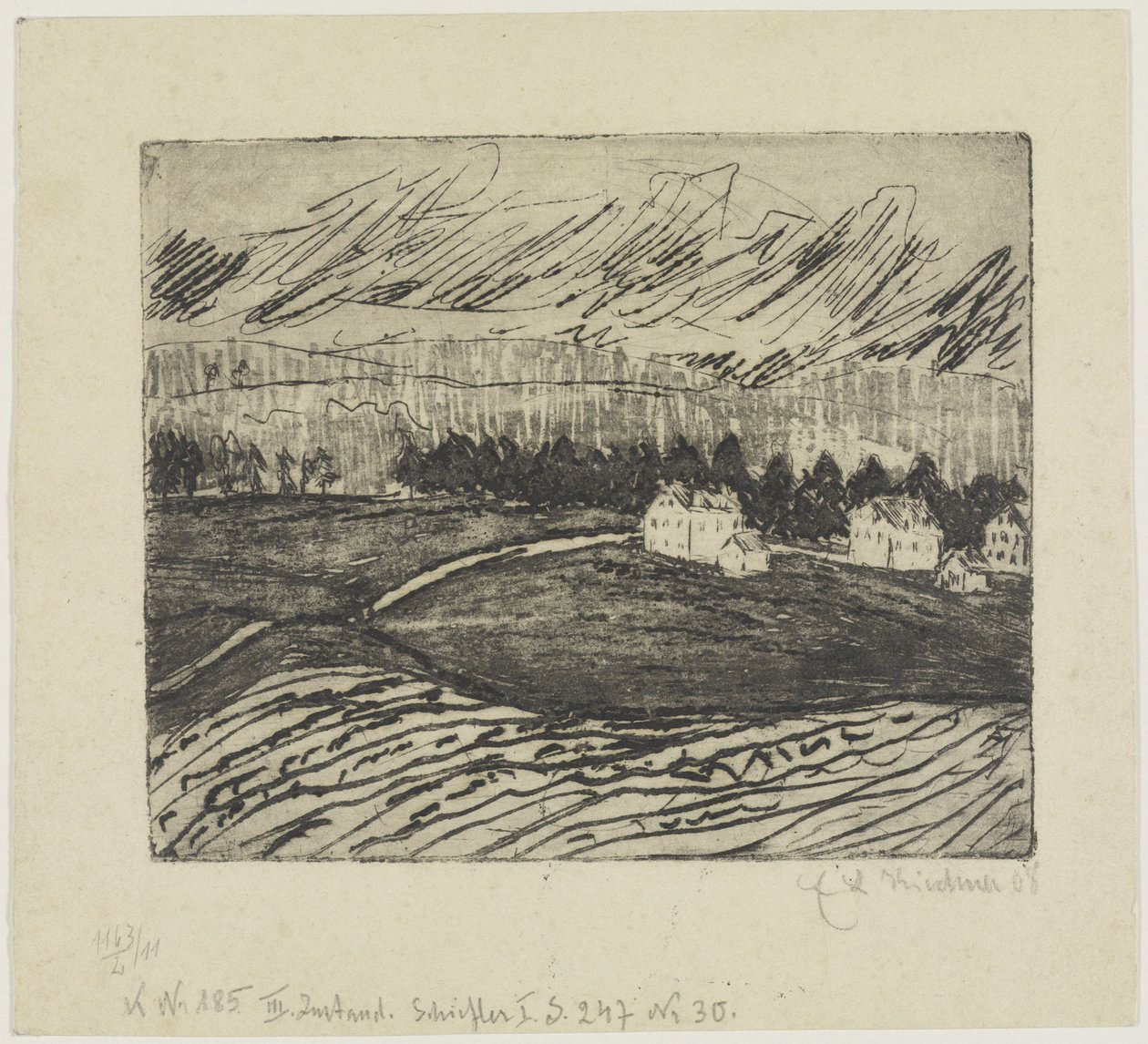 Fields and Houses in the Ore Mountains by Ernst Ludwig Kirchner