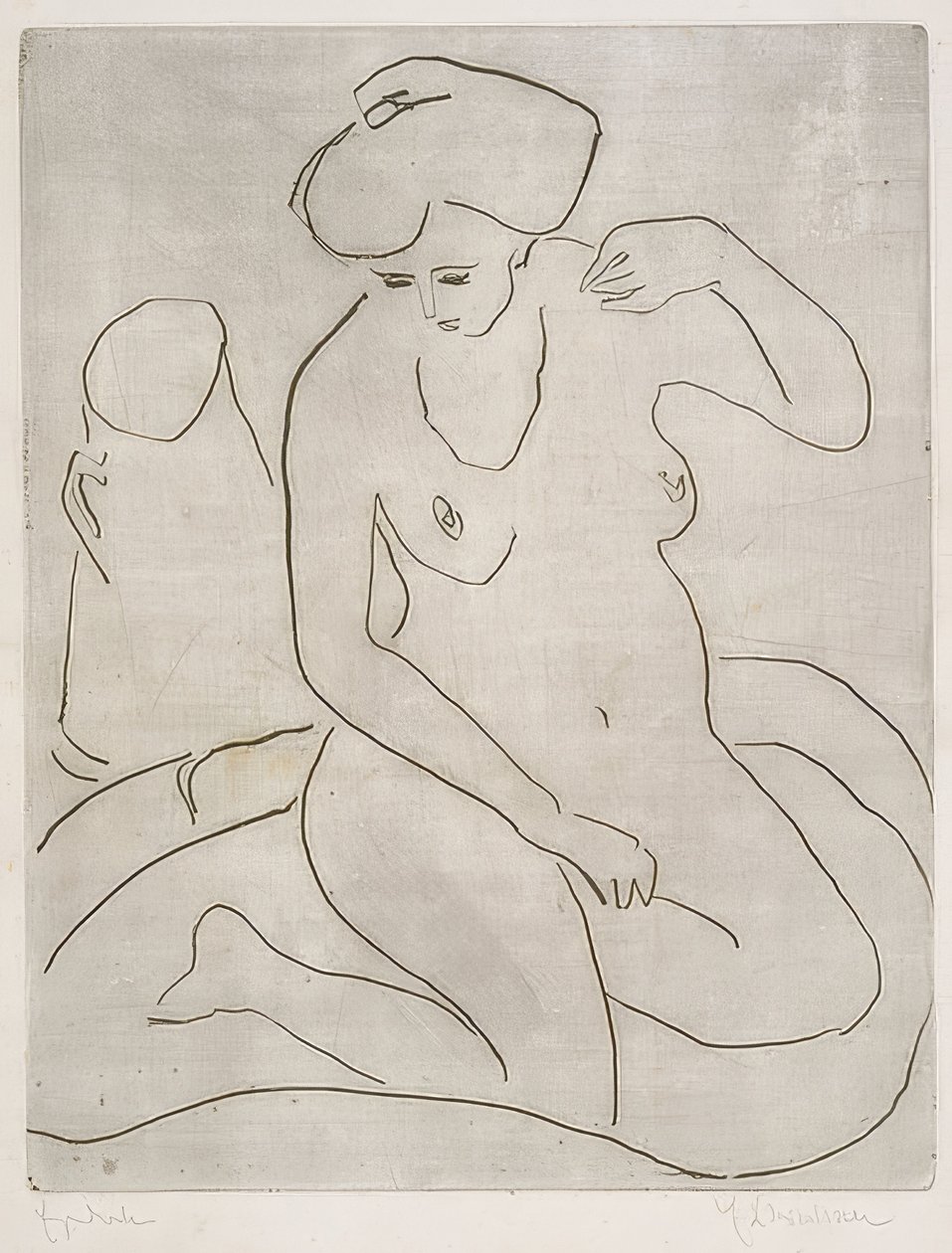 Nude in Tub with Necklace by Ernst Ludwig Kirchner
