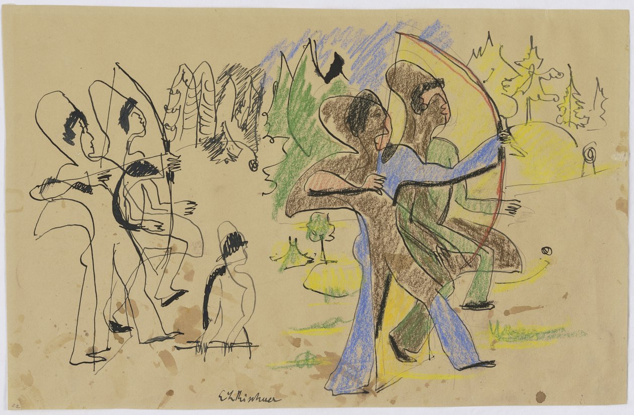 Archers, c.1935 by Ernst Ludwig Kirchner