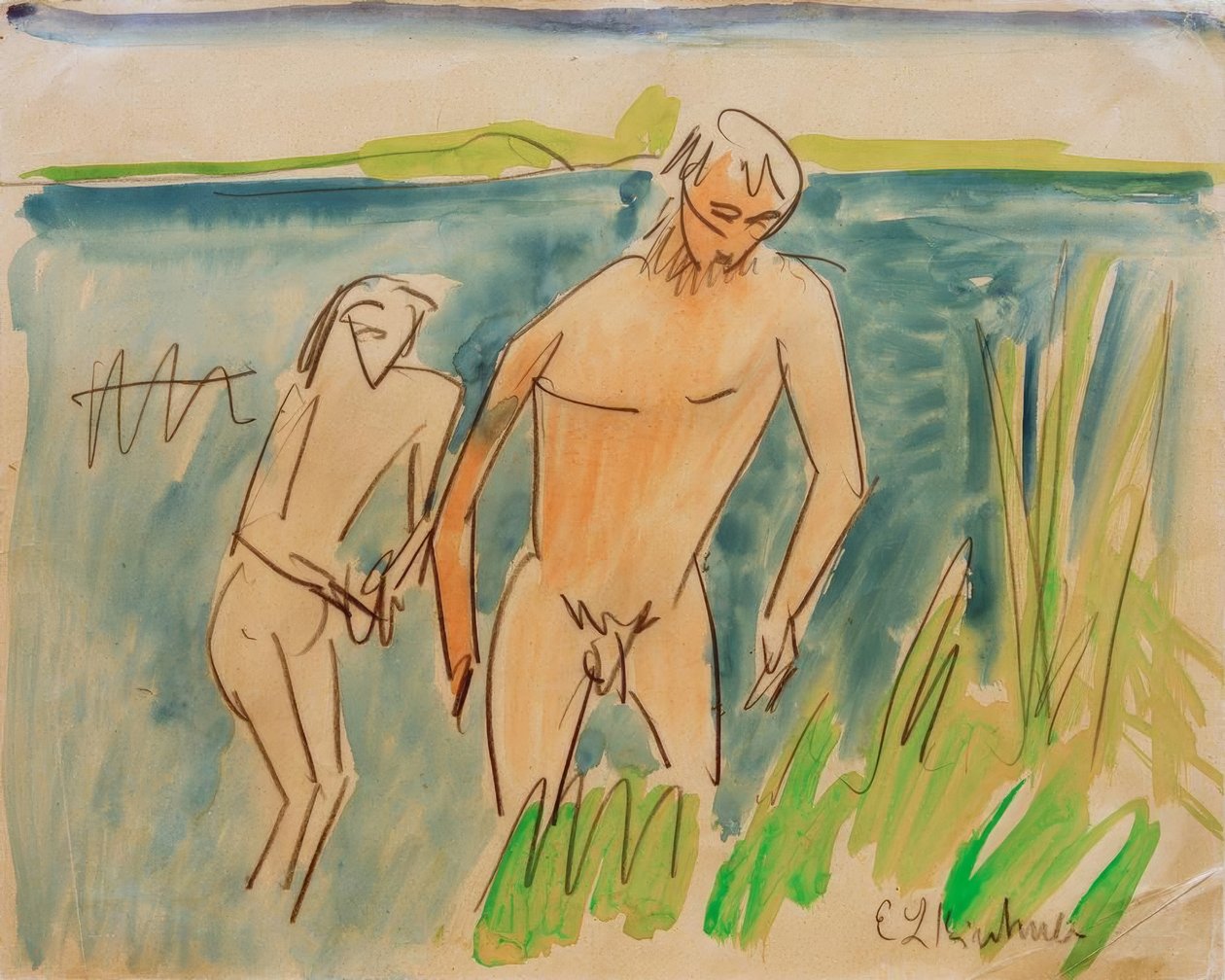 Bathing at Moritzburg by Ernst Ludwig Kirchner