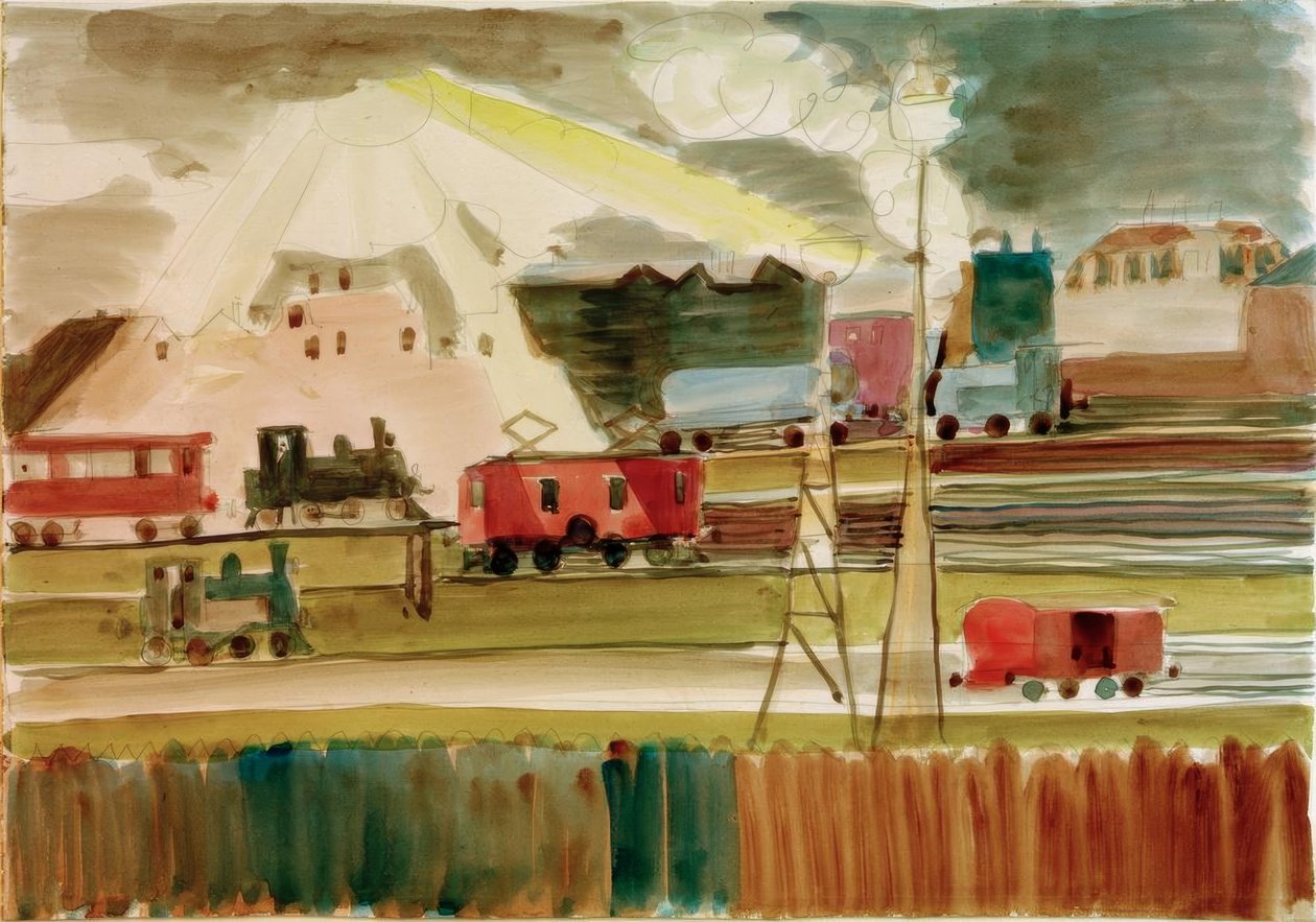 Station at Sunset by Ernst Ludwig Kirchner