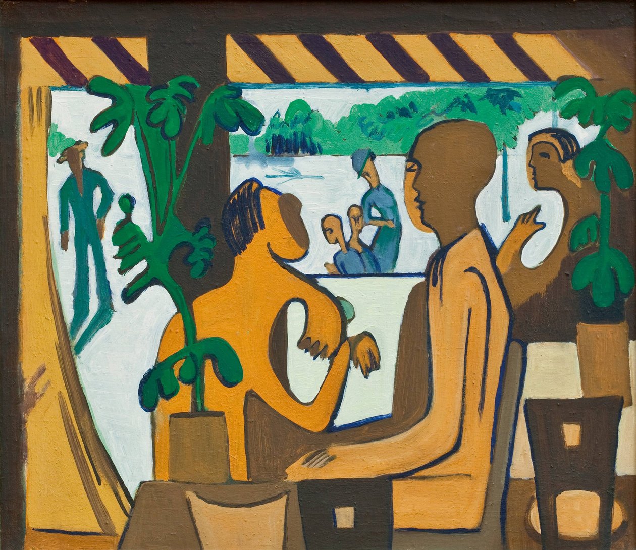 Brown Figures in a Café, 1928-1929 by Ernst Ludwig Kirchner