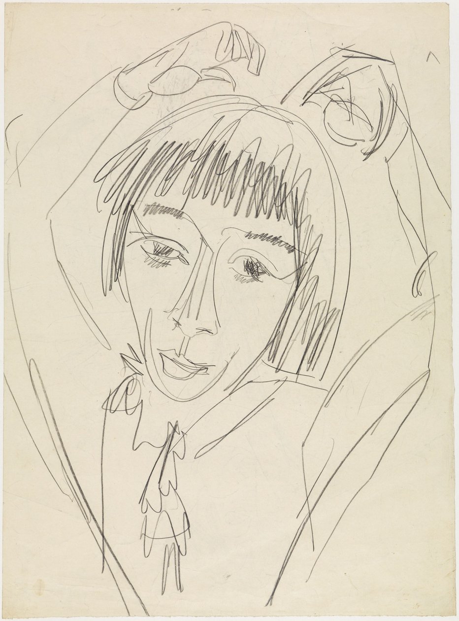 Bust of Gerda with Raised Arms by Ernst Ludwig Kirchner