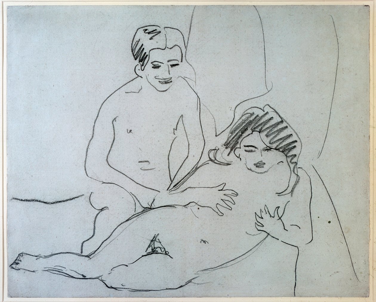 A Naked Couple Lying On A Bed by Ernst Ludwig Kirchner