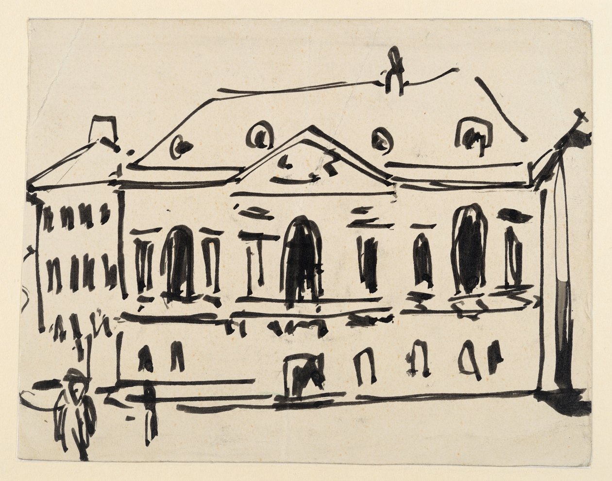 The Courland Palace at Zeughausplatz in Dresden by Ernst Ludwig Kirchner