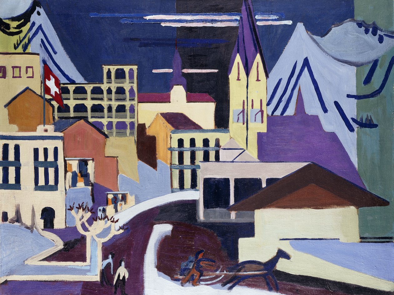 Davos-Platz Railway Station, 1931 by Ernst Ludwig Kirchner