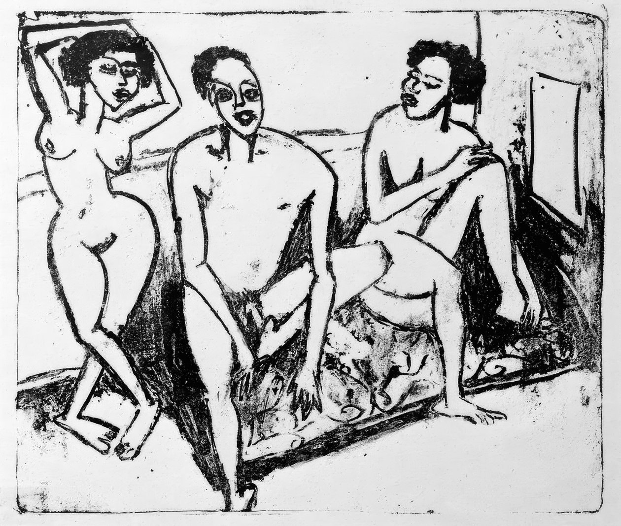 Three Black Nudes by Ernst Ludwig Kirchner