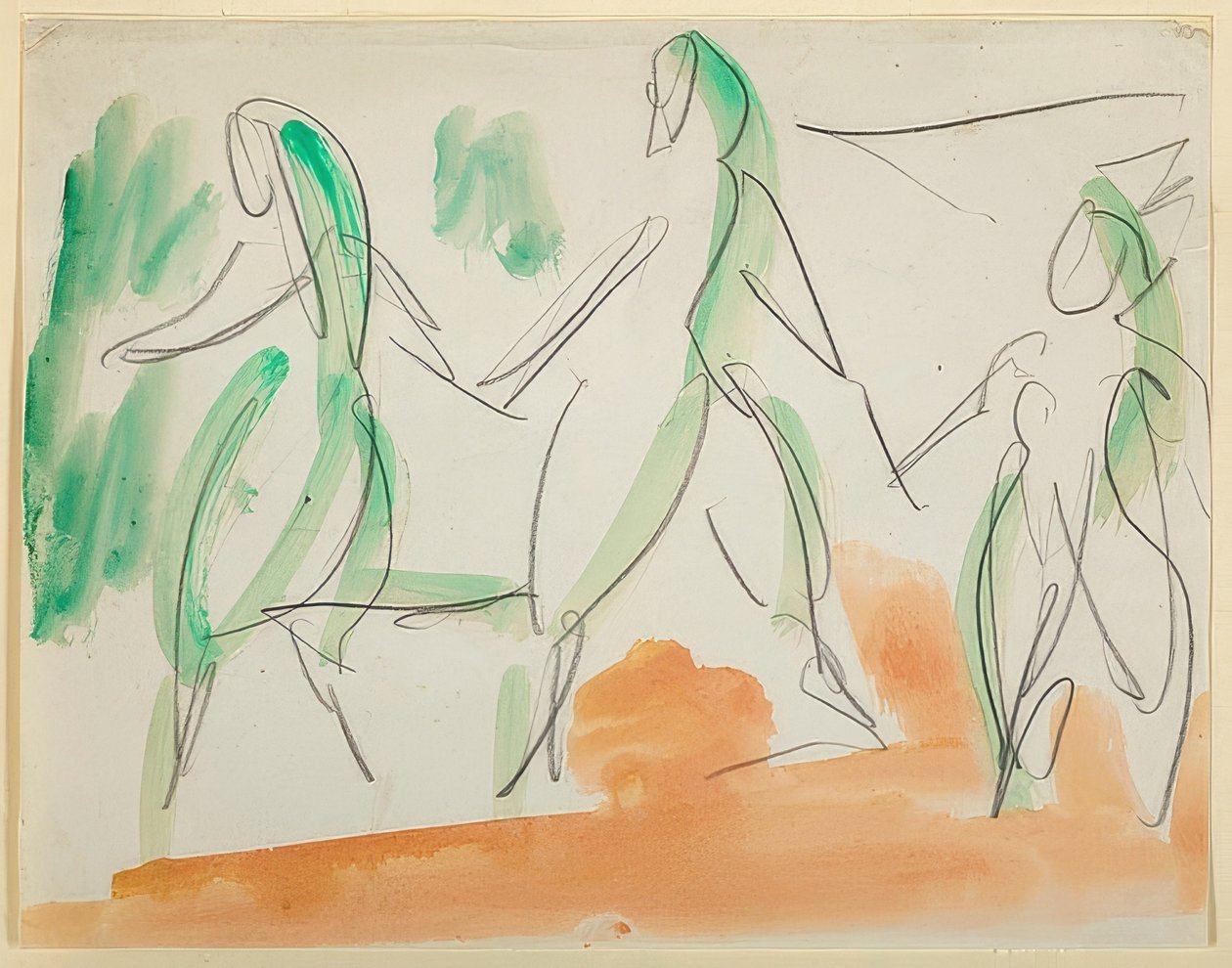 Three Dancers. 1911 Sketchbook Folkwang (Bl. 34) by Ernst Ludwig Kirchner