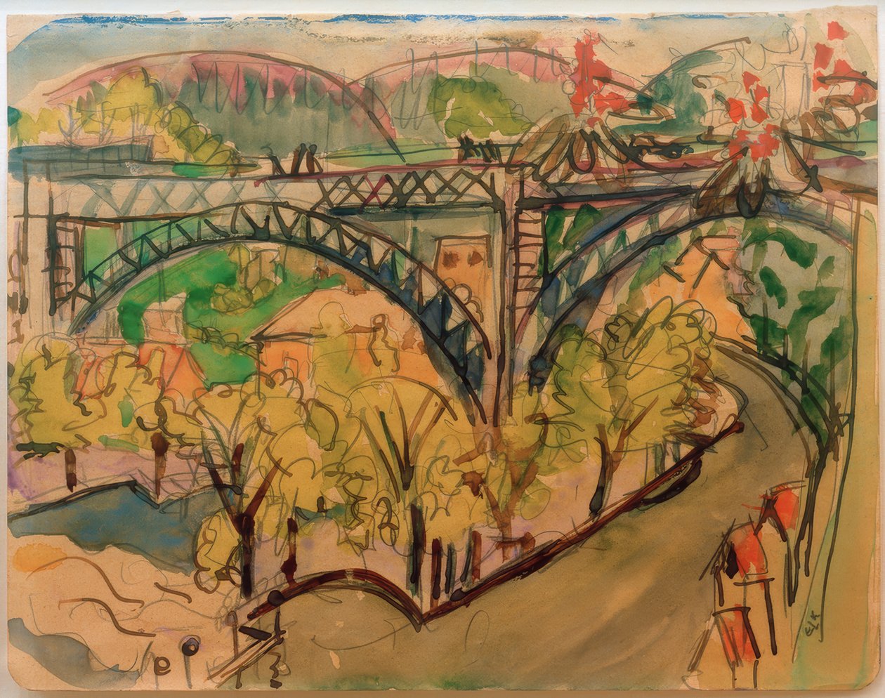 E. L. Kirchner, Railway Bridge, 1916 by Ernst Ludwig Kirchner