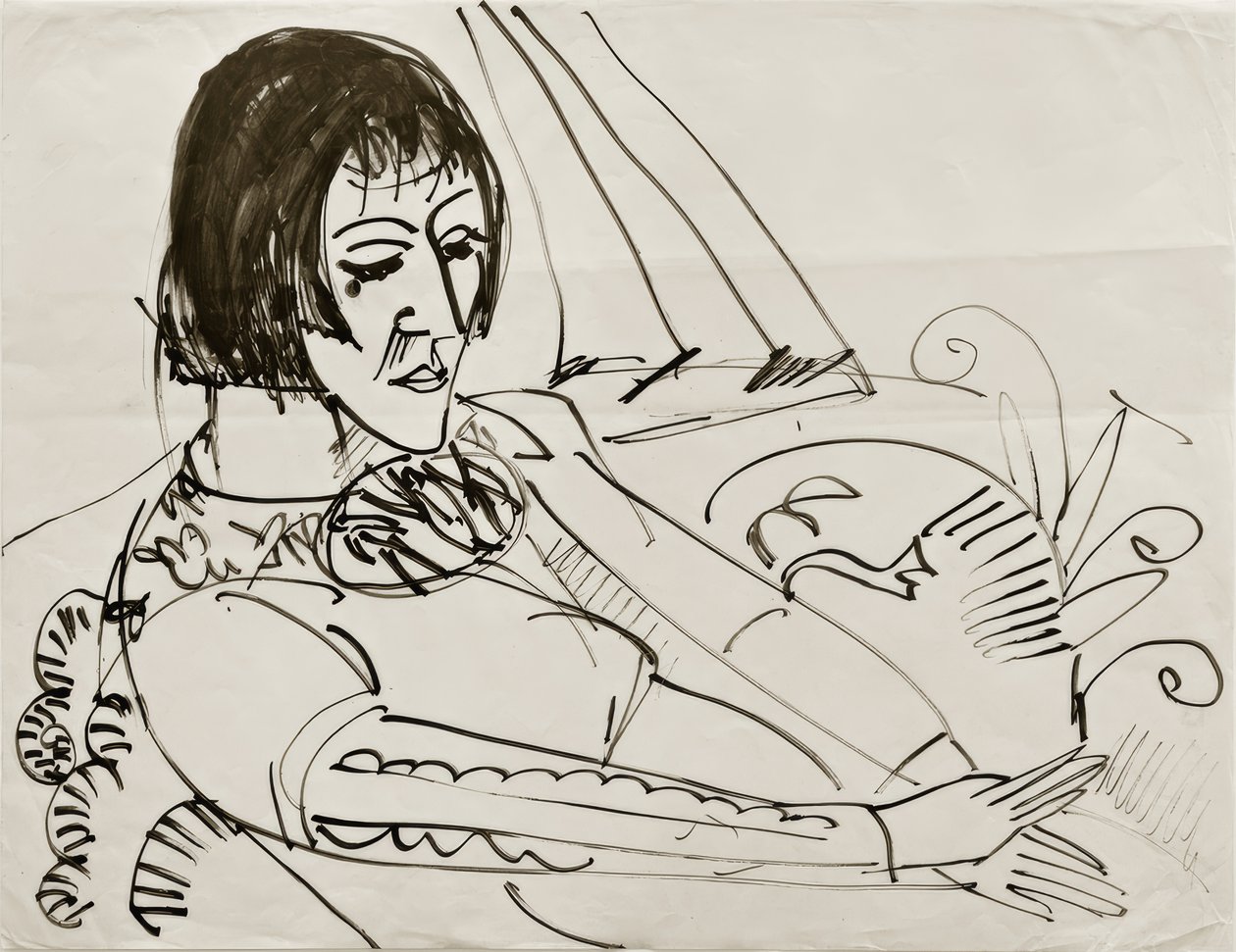 E. L. Kirchner, Seated (Erna) by Ernst Ludwig Kirchner