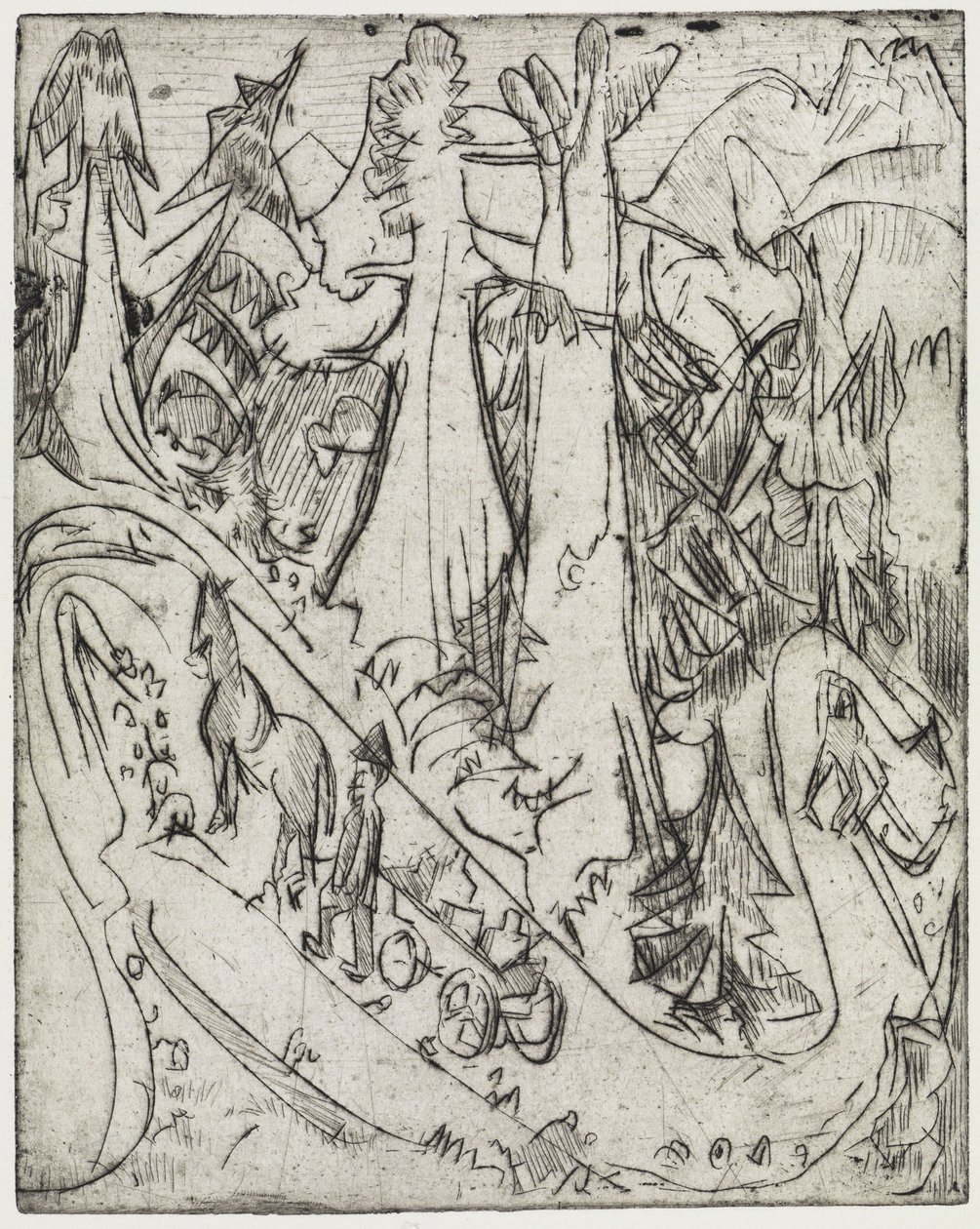 Driving Goats/Milk Cart on the Mountain Path by Ernst Ludwig Kirchner