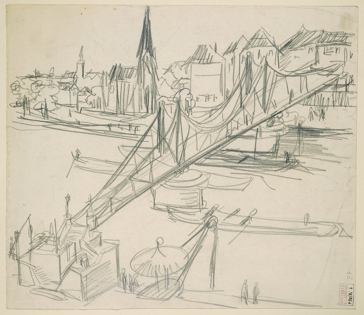 Iron Bridge in Frankfurt am Main with a View of Sachsenhausen by Ernst Ludwig Kirchner