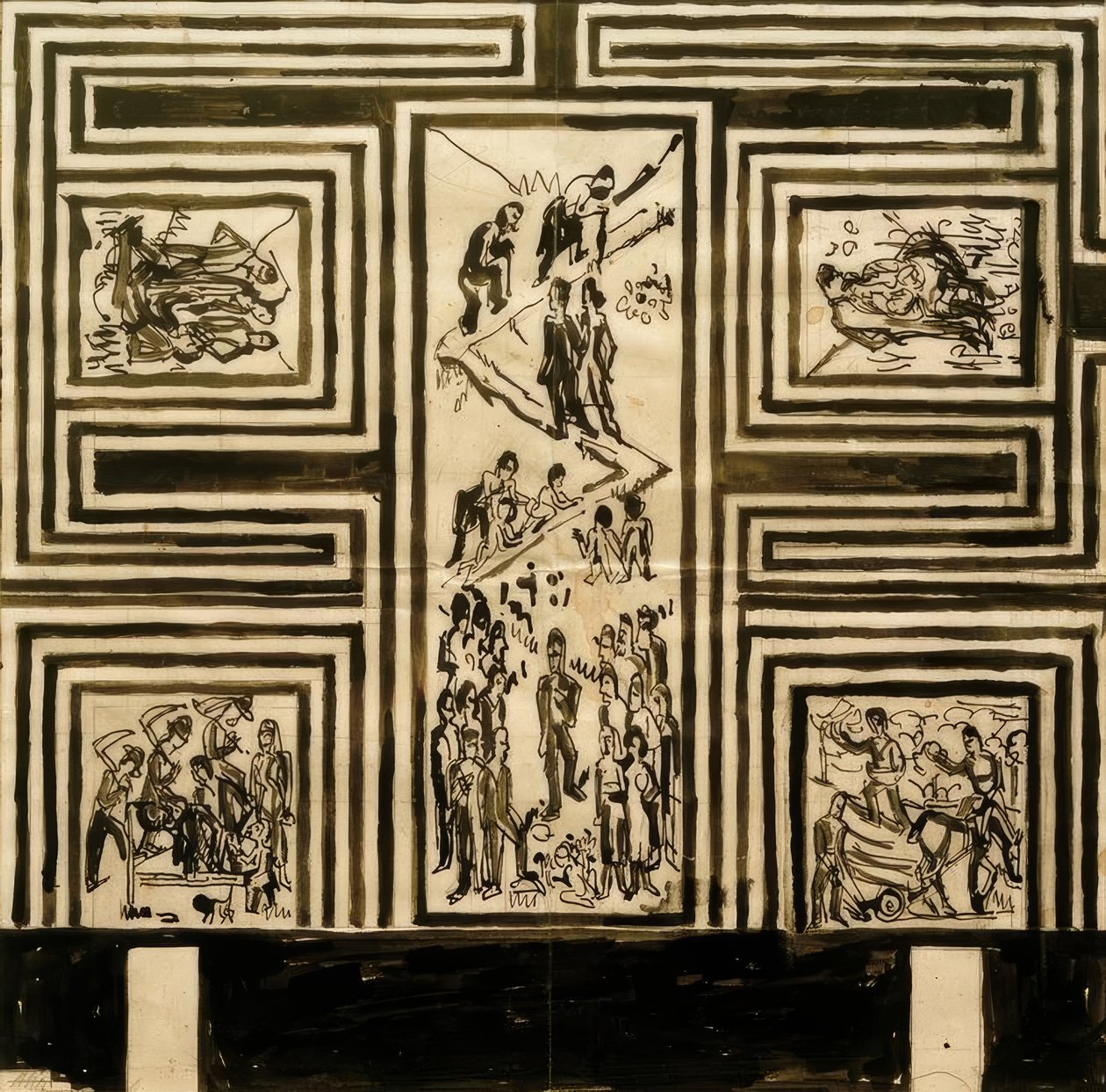 Design for the Decoration of the Long Wall of the Banquet Hall by Ernst Ludwig Kirchner