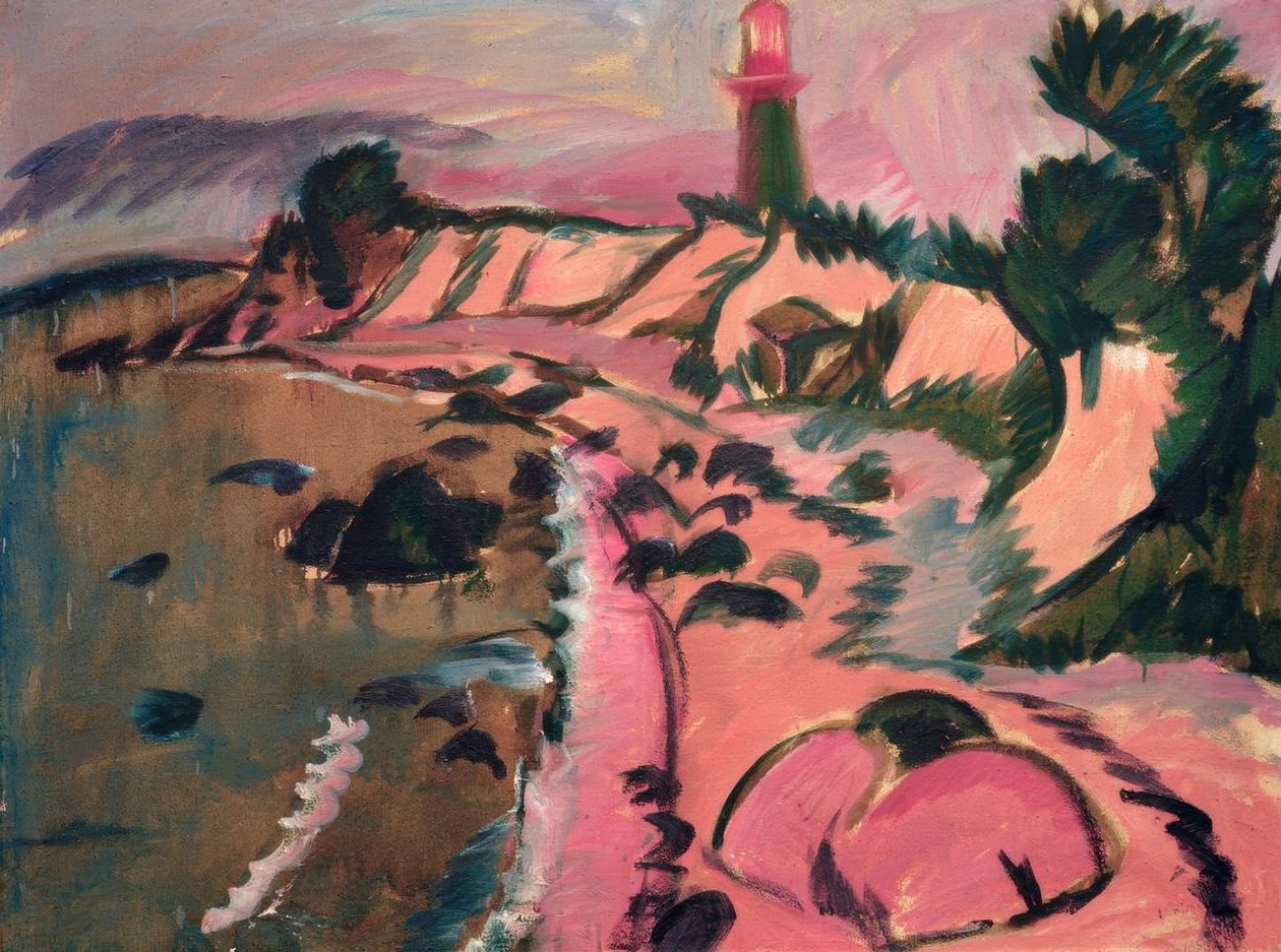 Fehmarn Coast with Lighthouse by Ernst Ludwig Kirchner