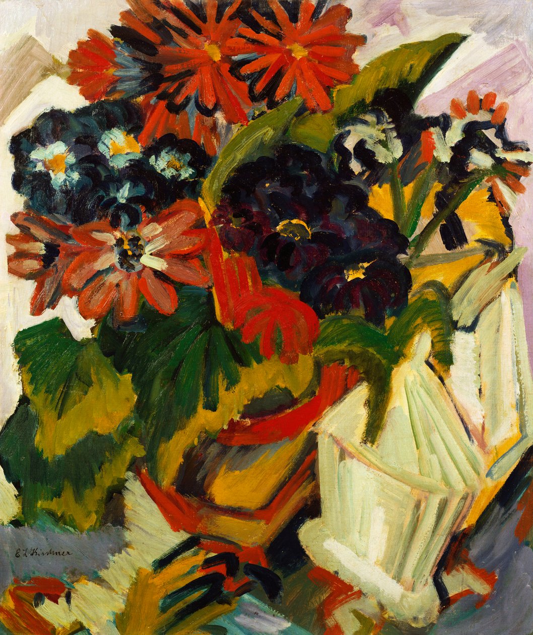 Flowerpot and Sugar Bowl, 1918-19 by Ernst Ludwig Kirchner