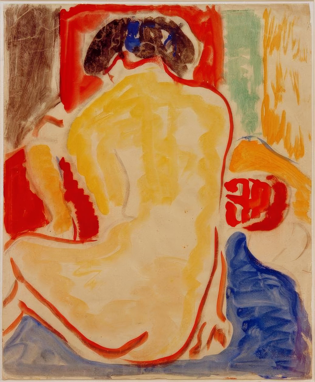 Yellow Reclining Nude by Ernst Ludwig Kirchner