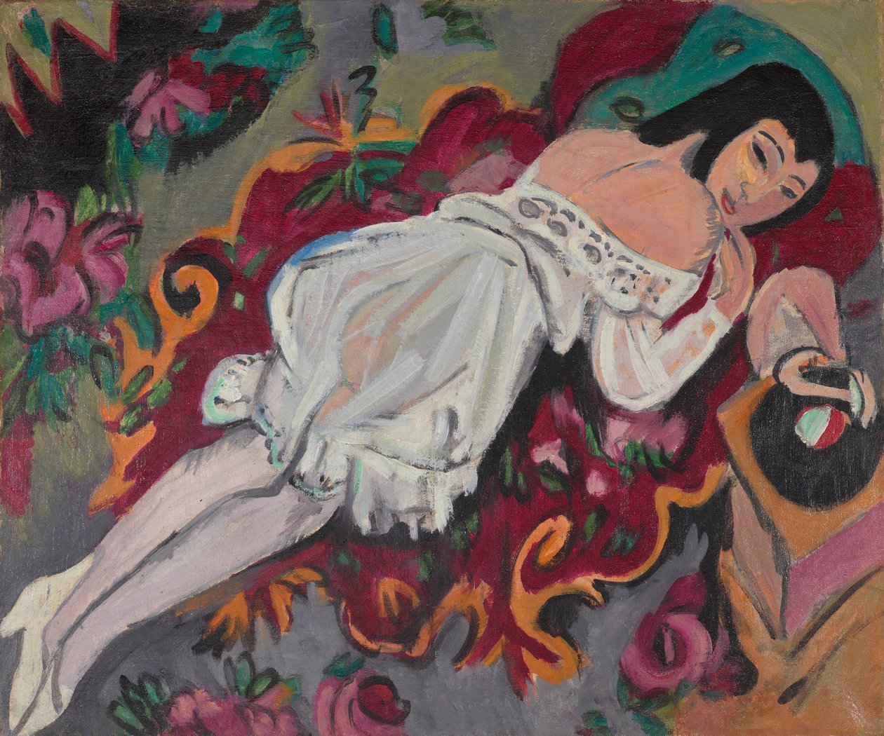 Girl in White Chemise by Ernst Ludwig Kirchner