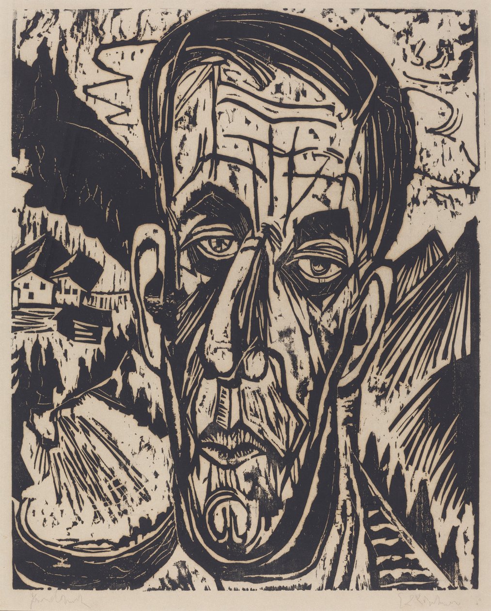 Head of van de Velde, Bright by Ernst Ludwig Kirchner
