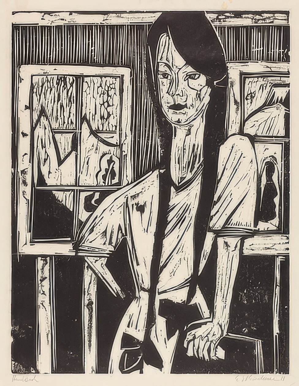 Young Girl. 1921 by Ernst Ludwig Kirchner