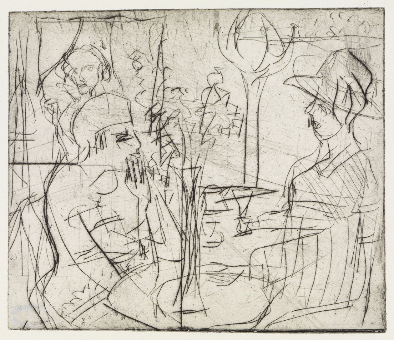 Gravel Pits / In the Cafe by Ernst Ludwig Kirchner