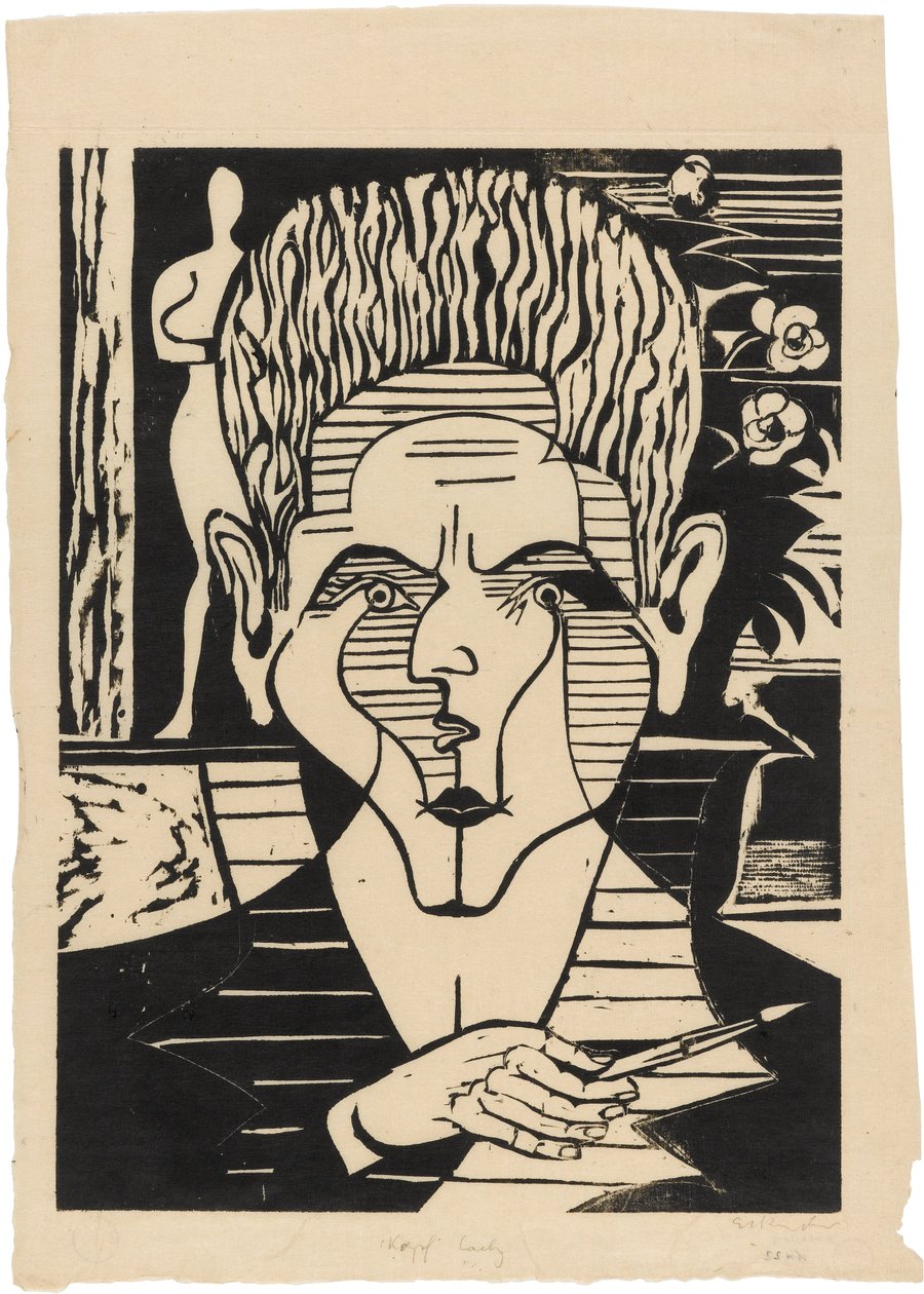 Head of Christian Anton Laely (1913-1992) by Ernst Ludwig Kirchner