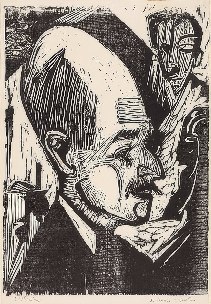 Head of Dr. Bauer by Ernst Ludwig Kirchner