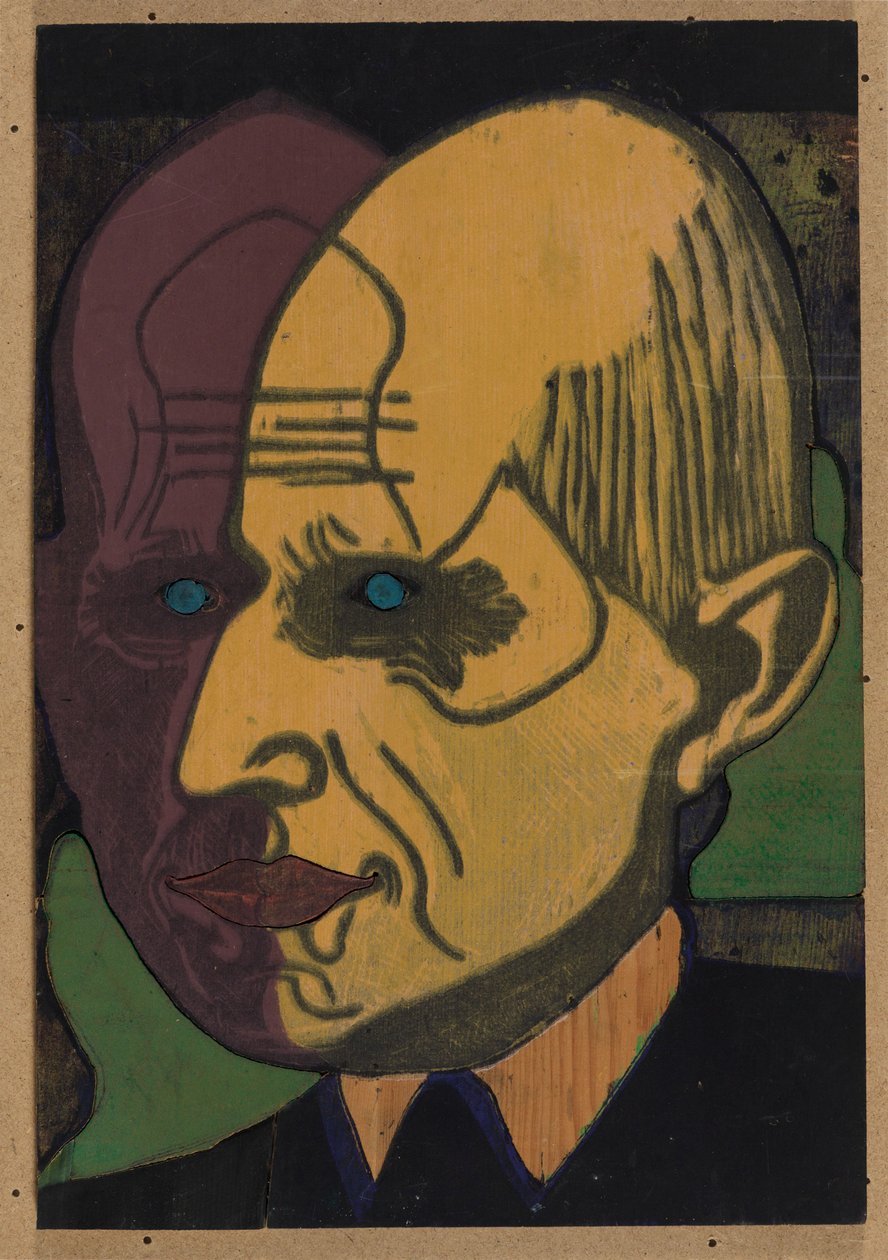 Head Dr. Bauer, Color Block II by Ernst Ludwig Kirchner