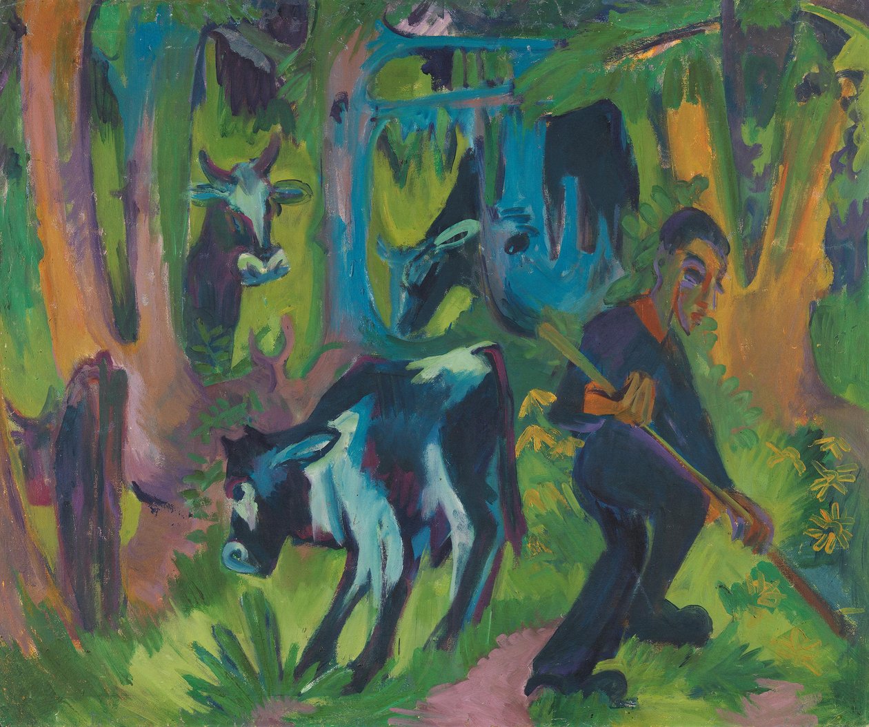 Cows in the Forest by Ernst Ludwig Kirchner