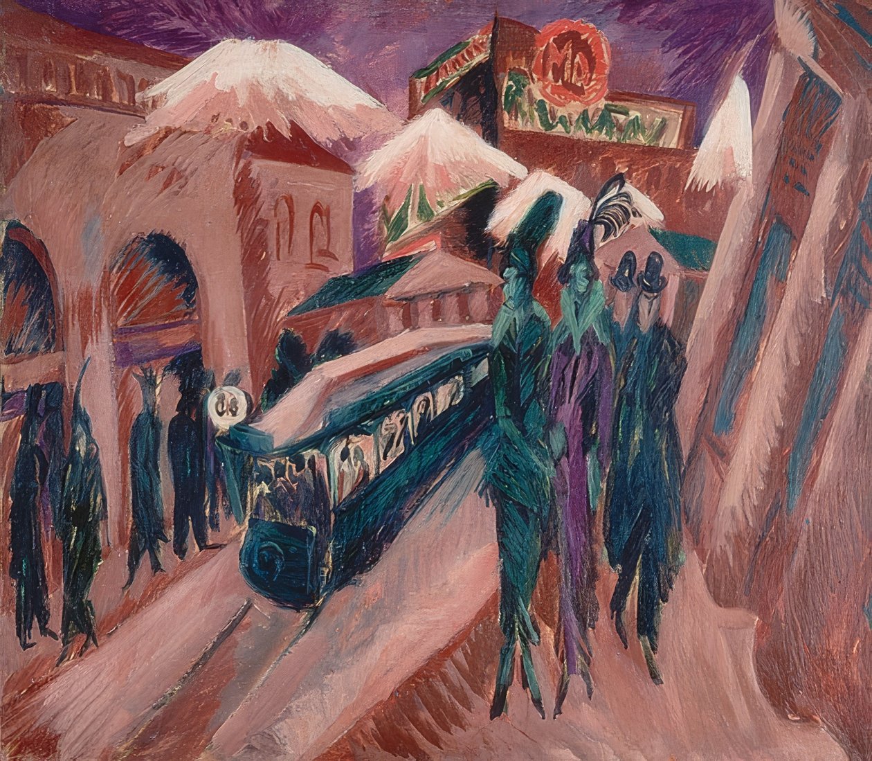 Leipzig Street with Electric Railway. 1914 by Ernst Ludwig Kirchner